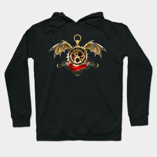 Clock with Dragon Wings ( Steampunk wings ) Hoodie